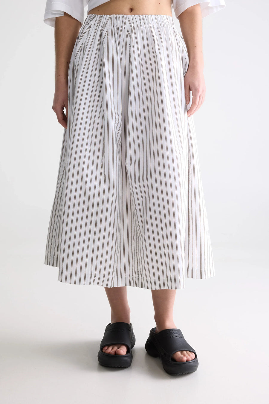 Bellerose Cinley skirt - white / khaki stripe