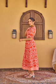 India and Mills Tropic Katie dress - crimson