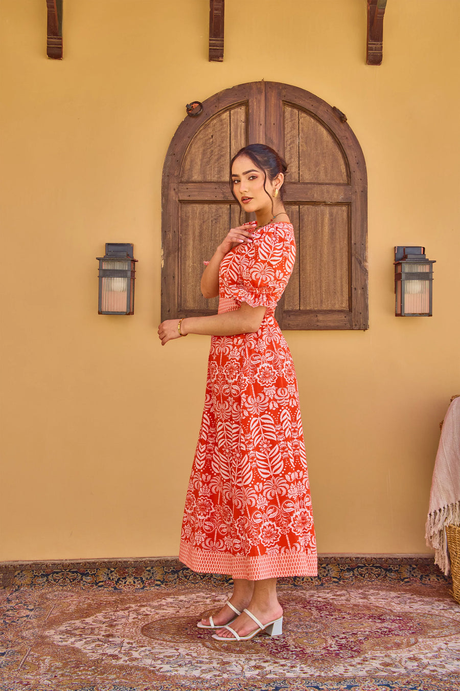 India and Mills Tropic Katie dress - crimson