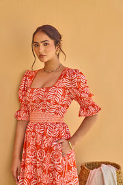 India and Mills Tropic Katie dress - crimson