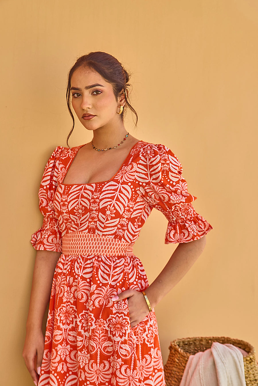 India and Mills Tropic Katie dress - crimson
