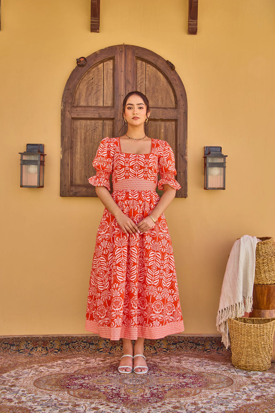 India and Mills Tropic Katie dress - crimson