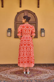 India and Mills Tropic Katie dress - crimson