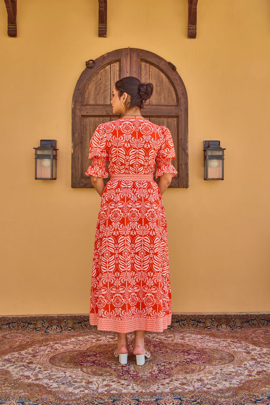 India and Mills Tropic Katie dress - crimson
