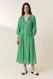 Leon & Harper Roudy green print dress