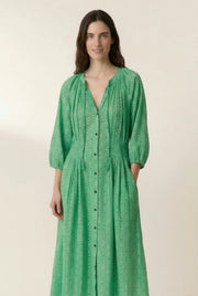 Leon & Harper Roudy green print dress