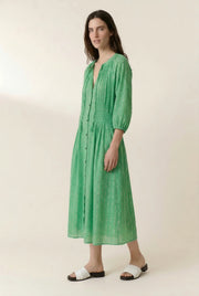 Leon & Harper Roudy green print dress