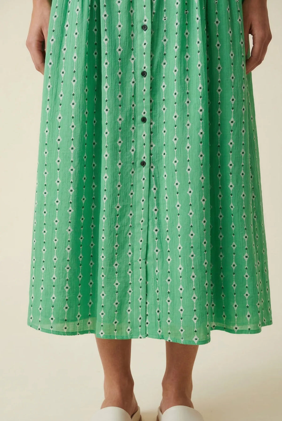 Leon & Harper Roudy green print dress