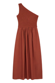 Leon + Harper Rahul one shoulder dress - terracotta