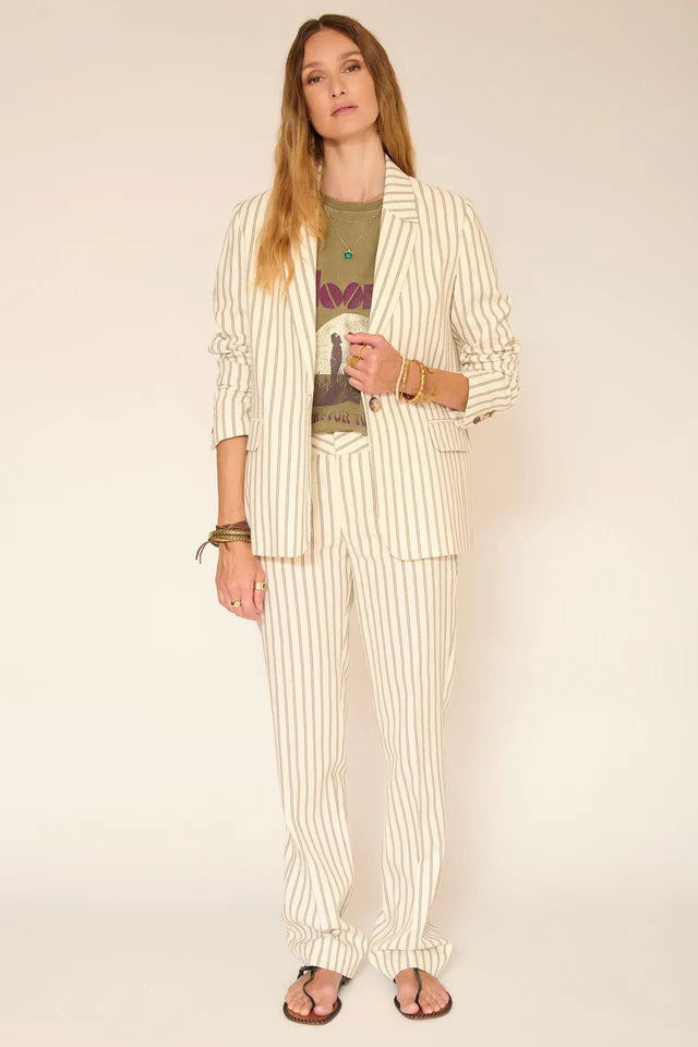 MKT Studio Piron striped trouser - natural