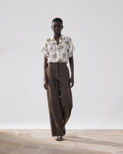 Hartford Carlos palm print short sleeved shirt