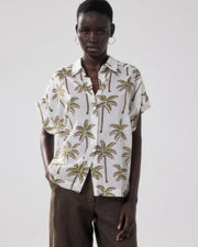 Hartford Carlos palm print short sleeved shirt
