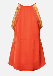 Rabens Saloner Soho contrast trim cami - tangarine