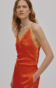 Rabens Saloner Soho contrast trim cami - tangarine