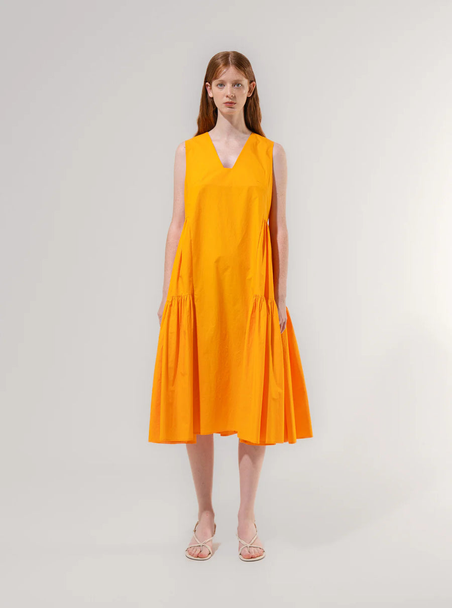 Emin + Paul tiered dress - orange