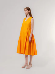 Emin + Paul tiered dress - orange