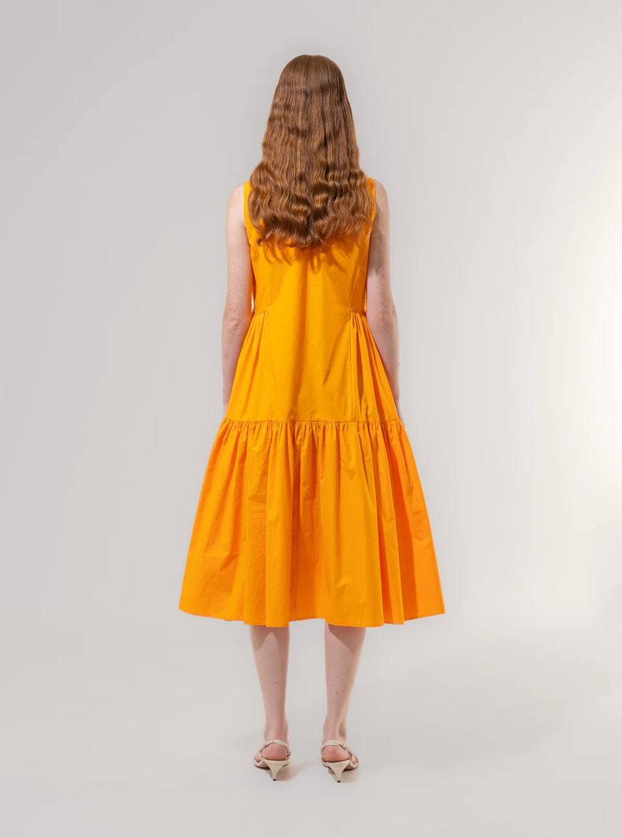 Emin + Paul tiered dress - orange