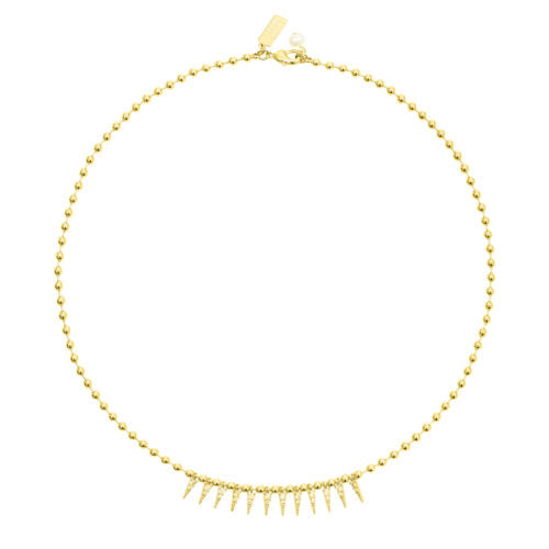 Talis Chains cubic zirconia spike drop necklace