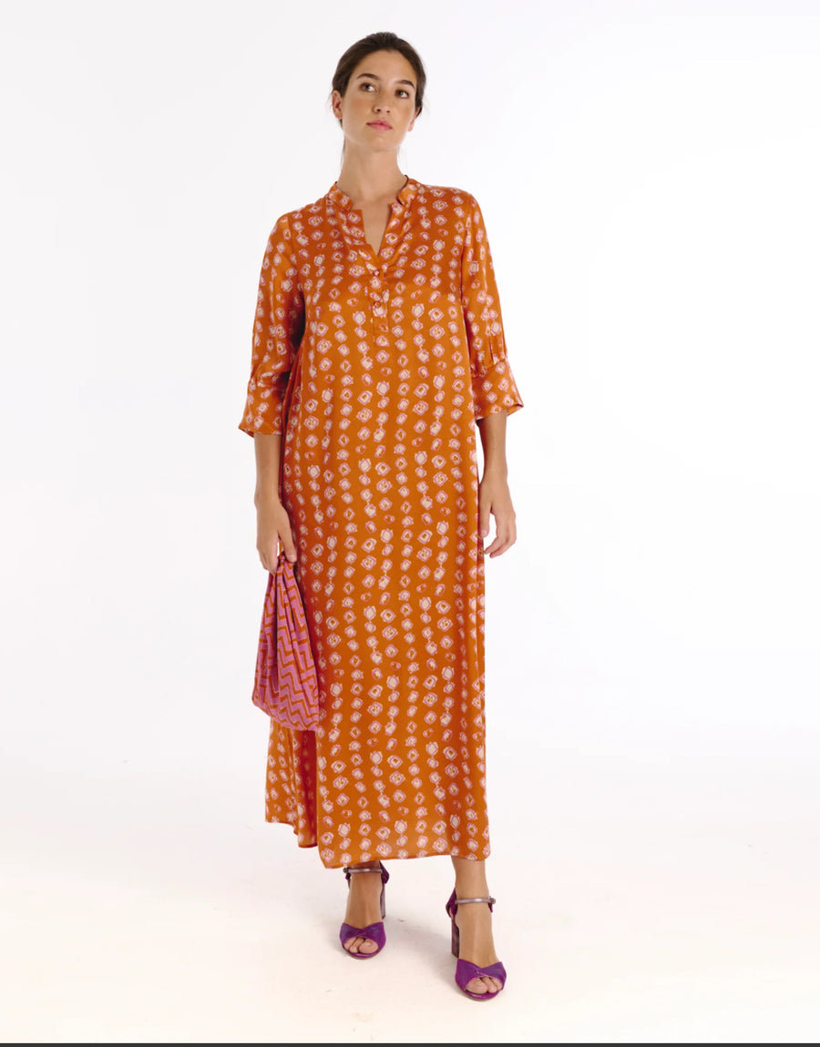 Tanavana Brisa Los souls printed dress - burnt orange