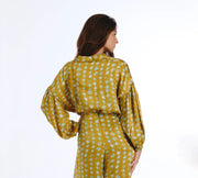 Tanavana Cleo printed blouse - chartreuse