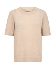 Mos mosh Mape round neck short sleeved knit - Doeskin (light camel)