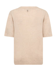 Mos mosh Mape round neck short sleeved knit - Doeskin (light camel)