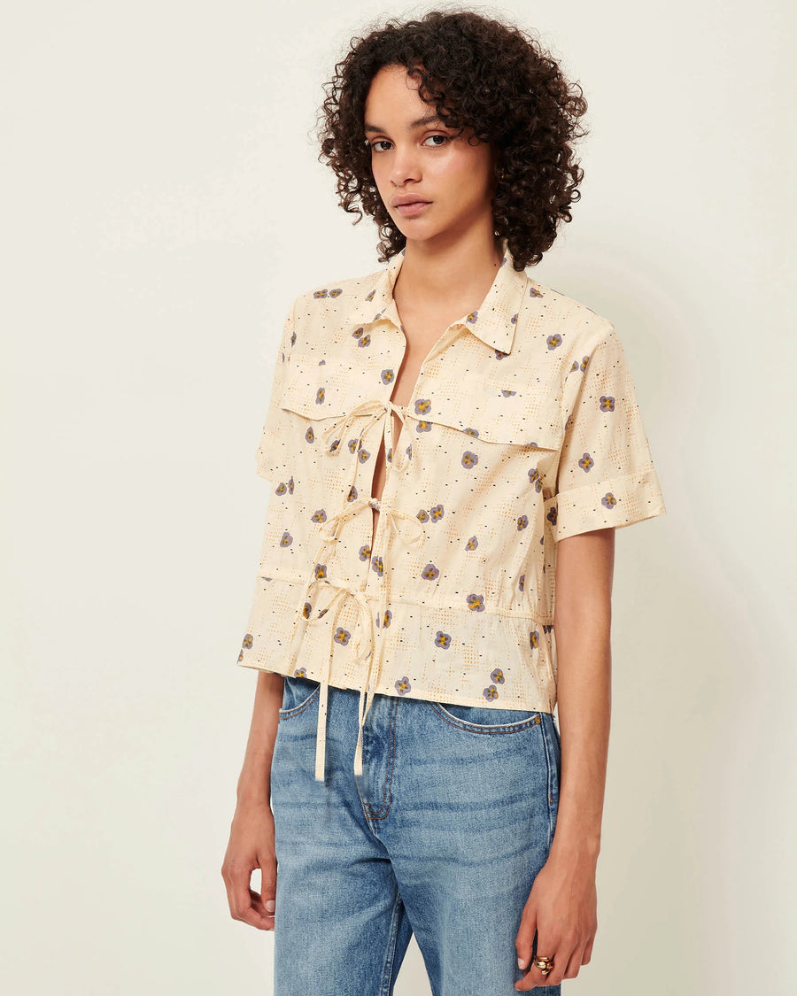 Sessun Chivari front pocket shirt - plain sel seti (blue)