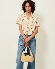 Sessun Chivari front pocket shirt - plain sel seti (blue)