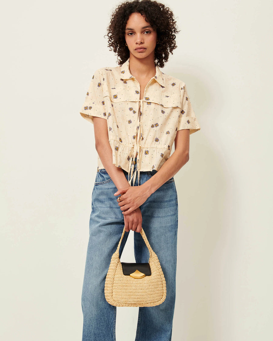 Sessun Chivari front pocket shirt - plain sel seti (blue)