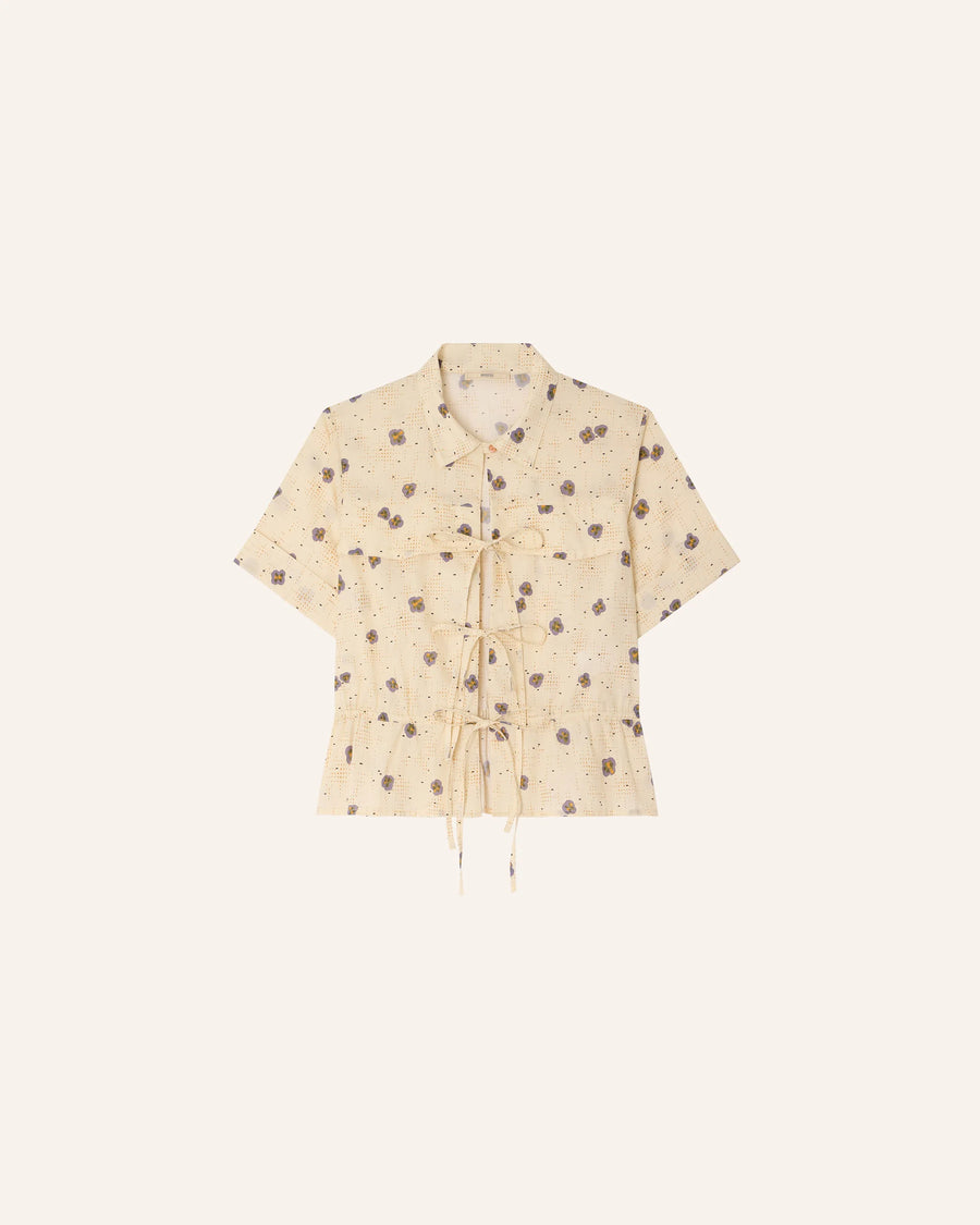 Sessun Chivari front pocket shirt - plain sel seti (blue)