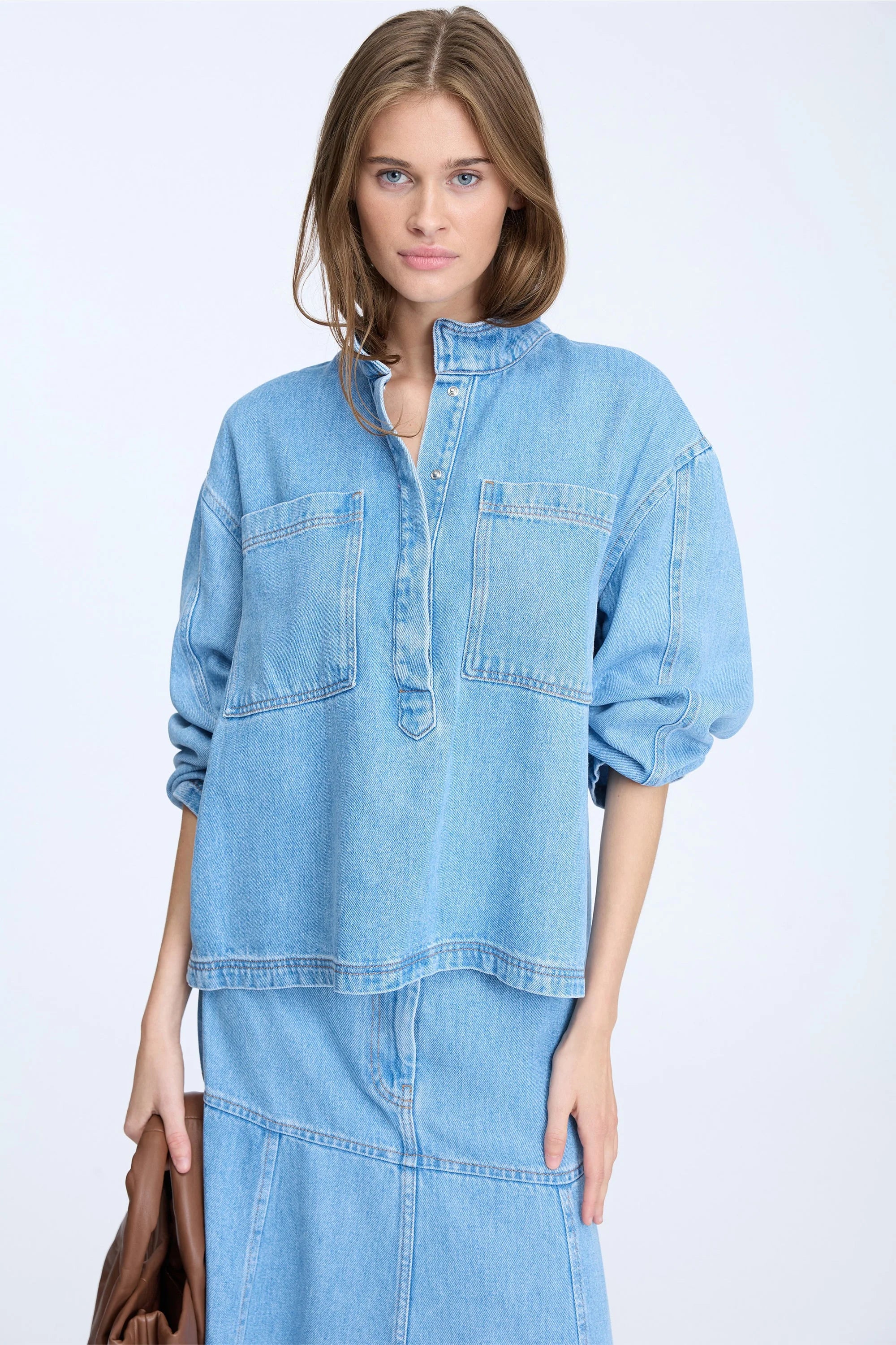 Munthe Tuxe shirt - light wash denim