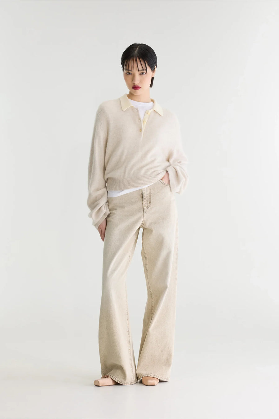 Bellerose Dusto polo jumper - oyster
