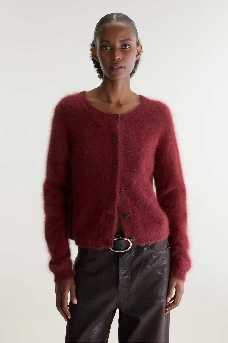 Bellerose Datair crewneck cardigan - burgundy