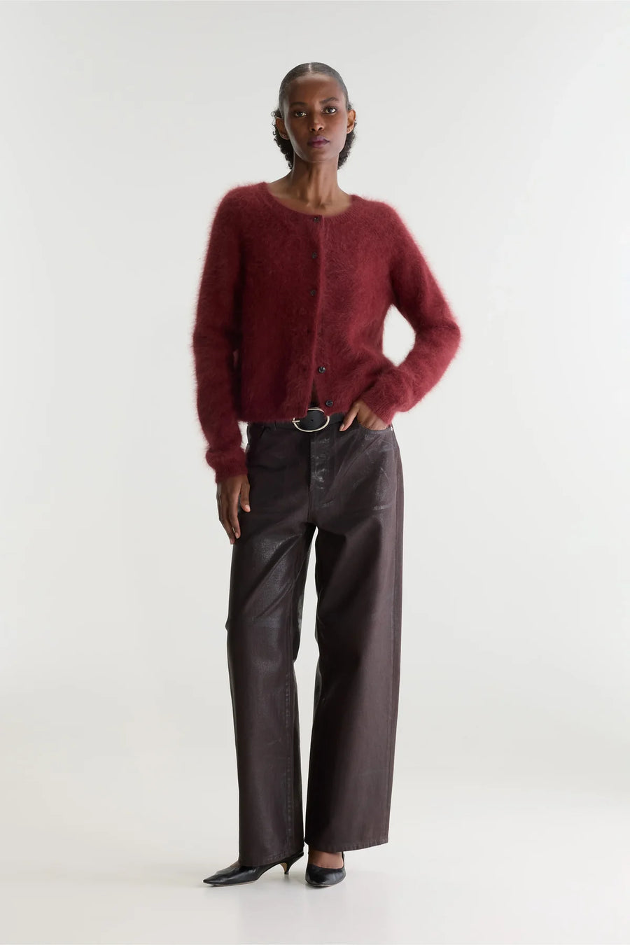 Bellerose Datair crewneck cardigan - burgundy