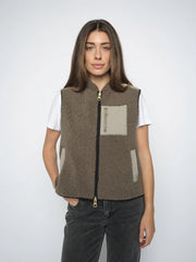 Mos mosh Rowe Eli teddy gilet - olive
