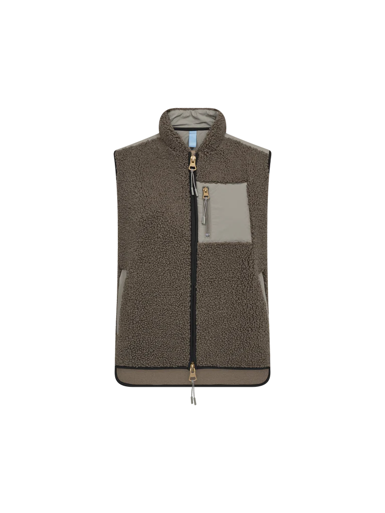 Mos mosh Rowe Eli teddy gilet - olive