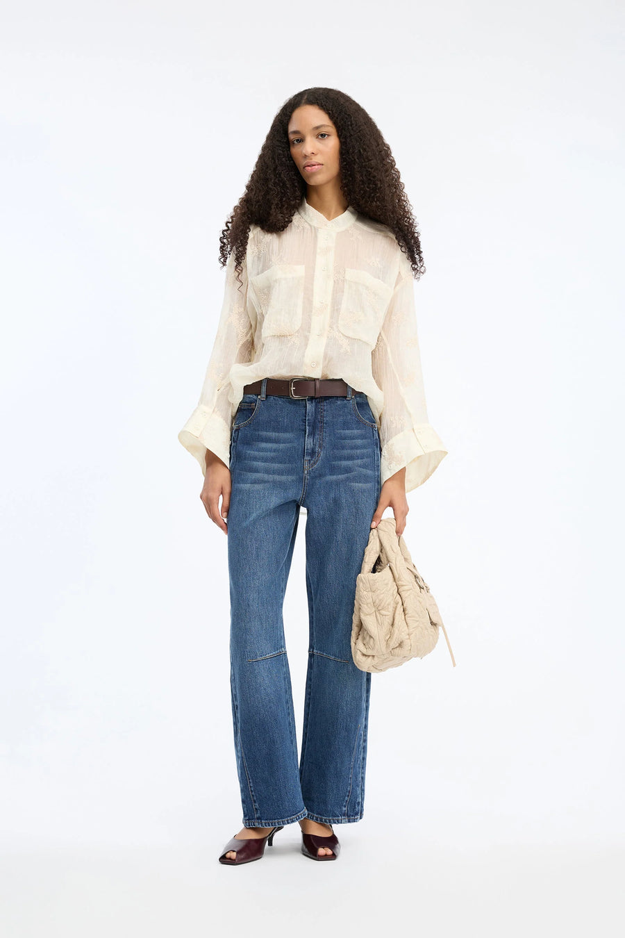 Munthe Fortunato embroidered blouse - cream