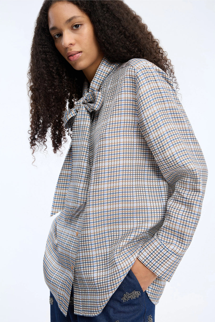 Munthe Veiling check blouse