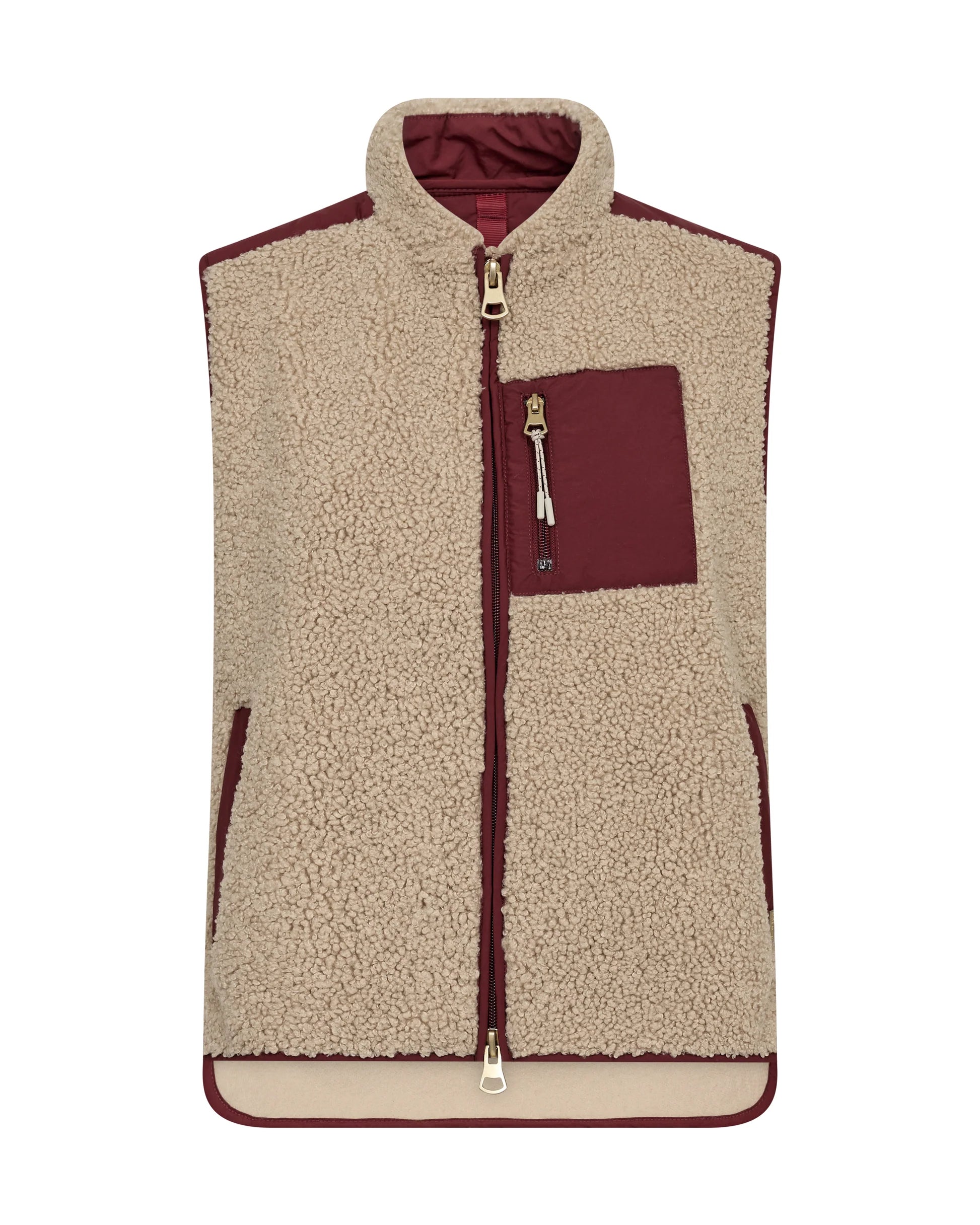 Mos mosh Rowe Eli teddy gilet - Cabernet