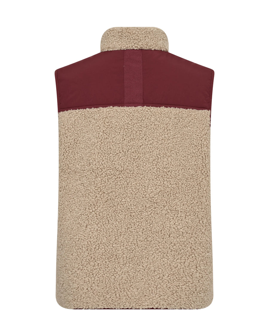 Mos mosh Rowe Eli teddy gilet - Cabernet
