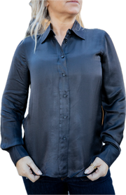Diega Ceza silk mix blouse - bitter dark chocolate