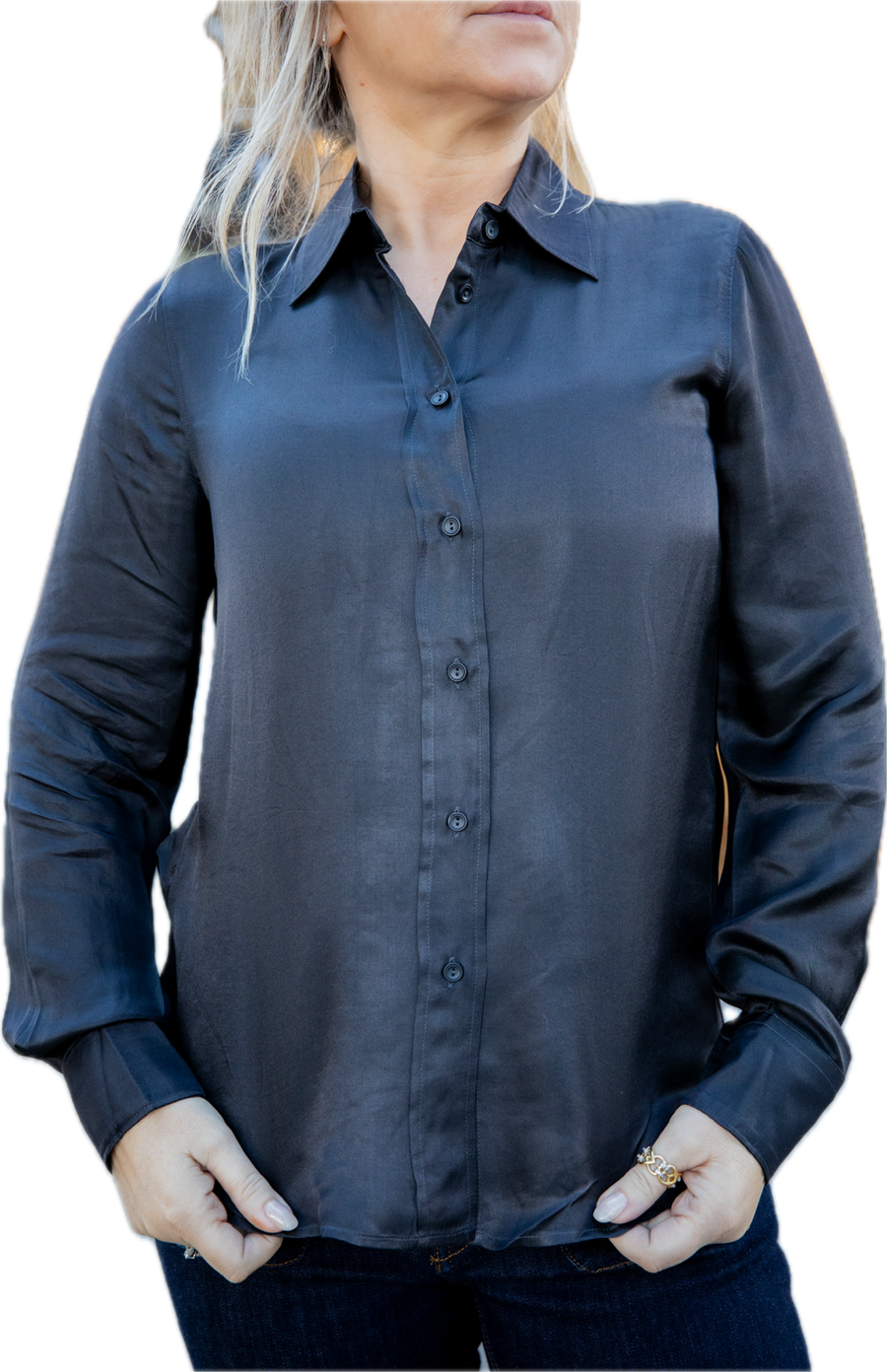 Diega Ceza silk mix blouse - bitter dark chocolate