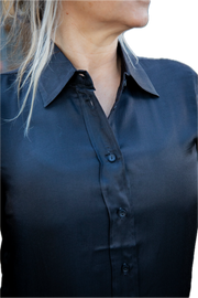 Diega Ceza silk mix blouse - bitter dark chocolate
