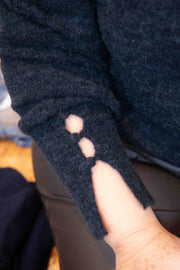 Mos mosh Mape Sophie crew neck  jumper - salute navy
