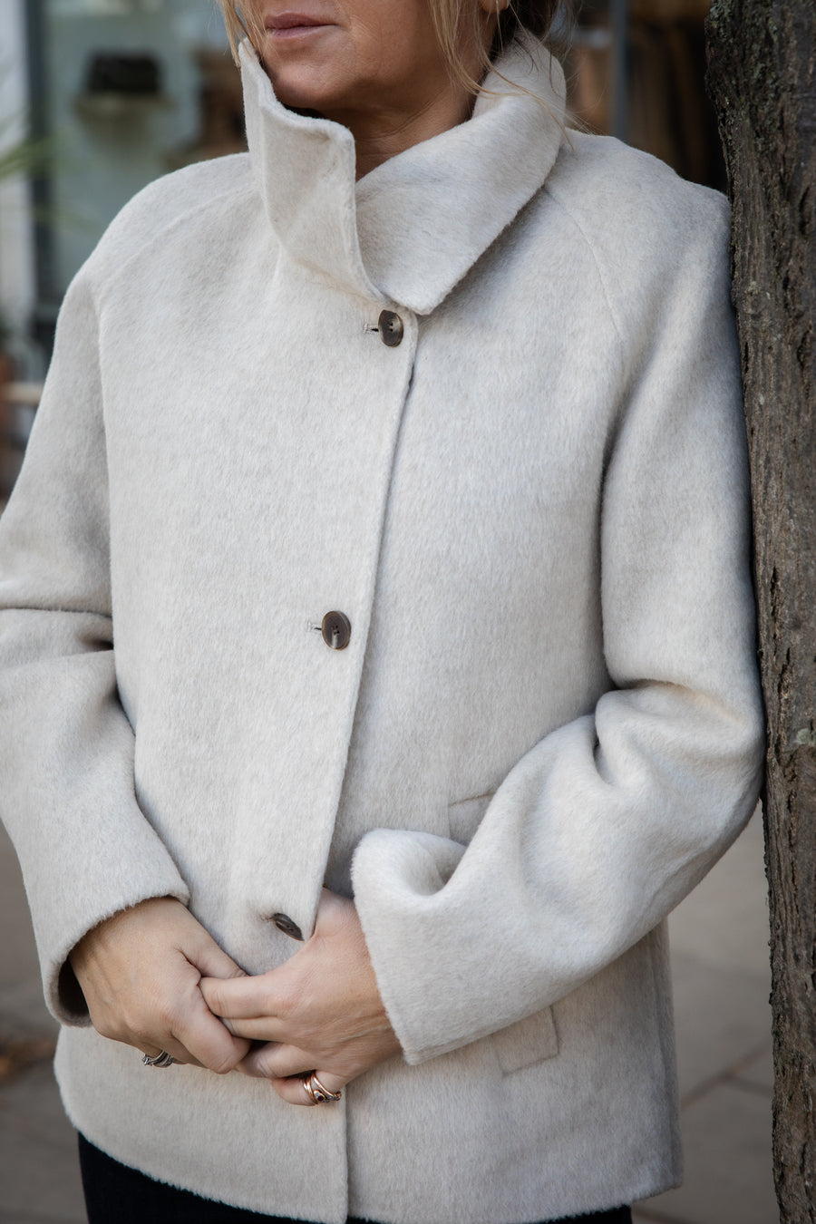 Yerse short wool jacket - winter white