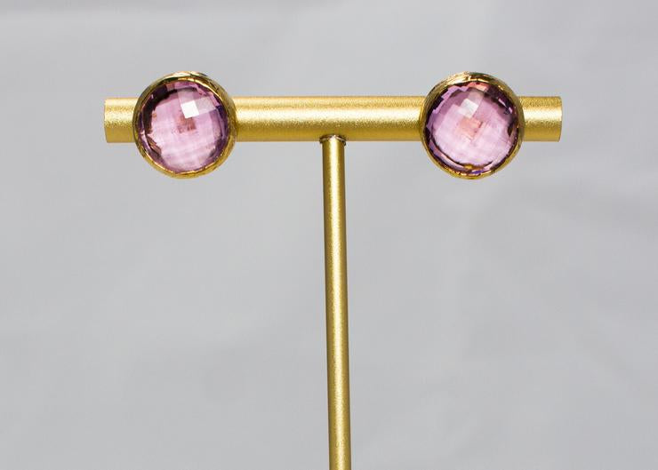 My Doris chunky facet stud ear rings